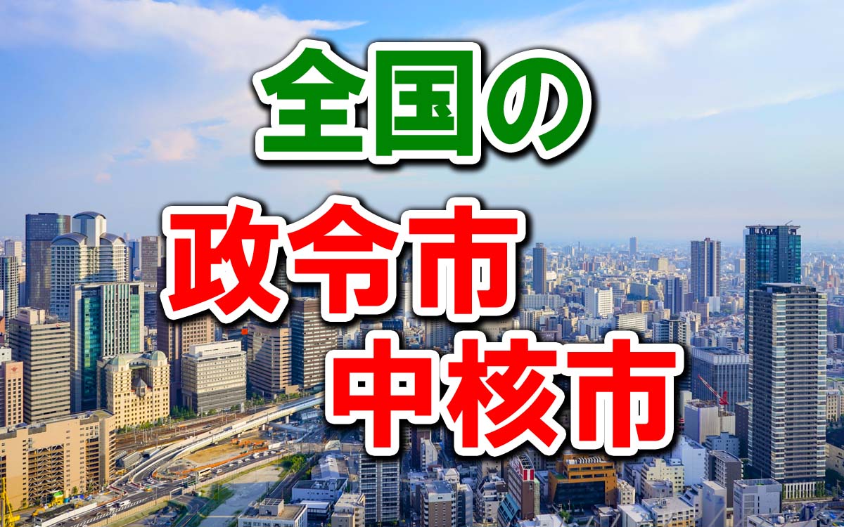 全国の政令市・中核市 一覧
