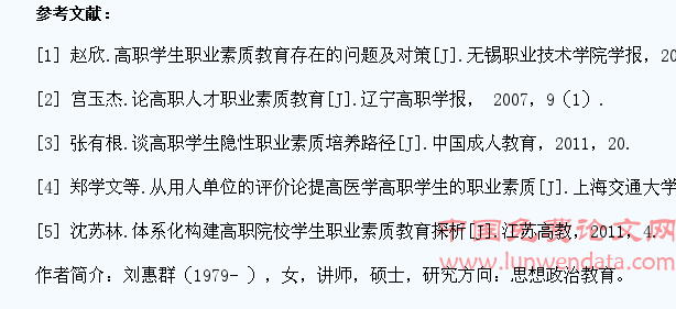 关于高职学生职业素质现状的调查报告