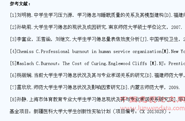 新疆某医学院校大学生学习倦怠的现状调查分析