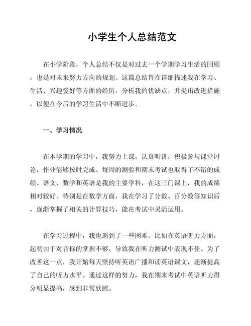 个人小结(学生)