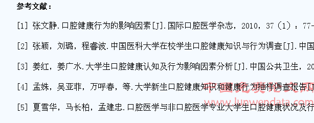 医学院校大学生口腔健康行为的影响因素