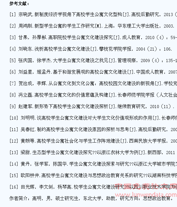 我国高校学生公寓文化研究综述