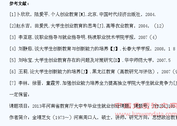 独立院校大学生创业教育模式探析